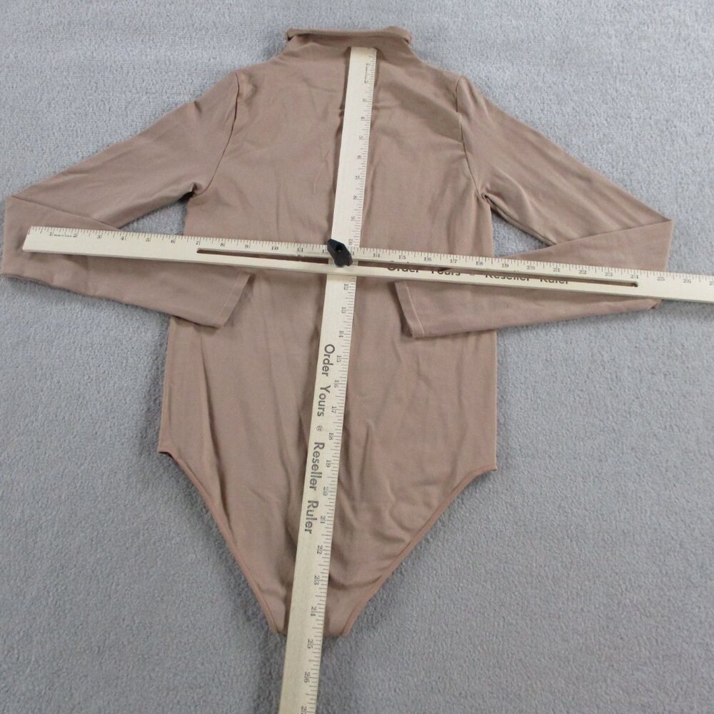 NEW SKIMS Long Sleeve Mock Neck Bodysuit Tan Clay Essential Fits Everybody - Picture 6 of 9